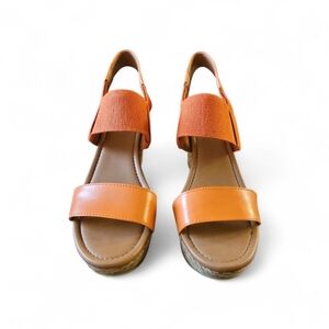 Lucky Brand Tangerine Platform Wedge Sandals Size 9M NIB New In box